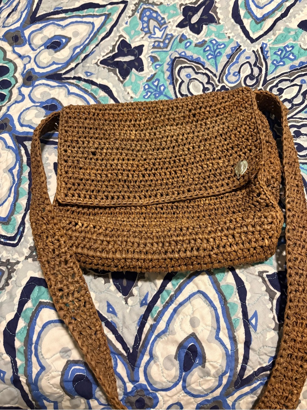 Helen Kaminski!!!  Woven Straw Crossbody Bag - Brown